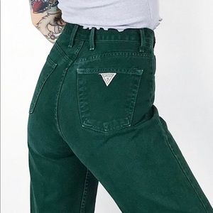 Rare Vintage Guess Forest Green Jeans / Size 26